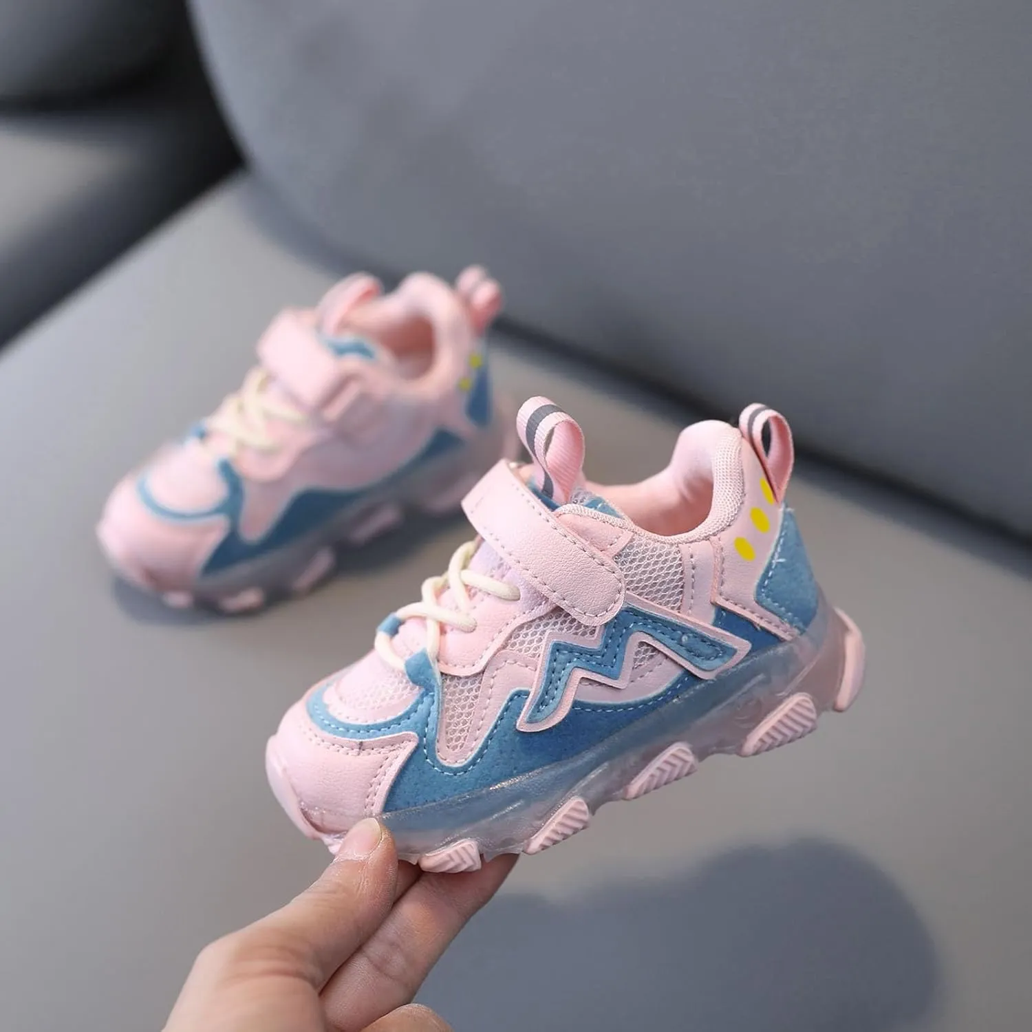 Light Up Breathable Sneaker for Toddler Baby Boys Kids Mesh Open Toe Sport Shoes Outdoor First Walking Running Non Slip