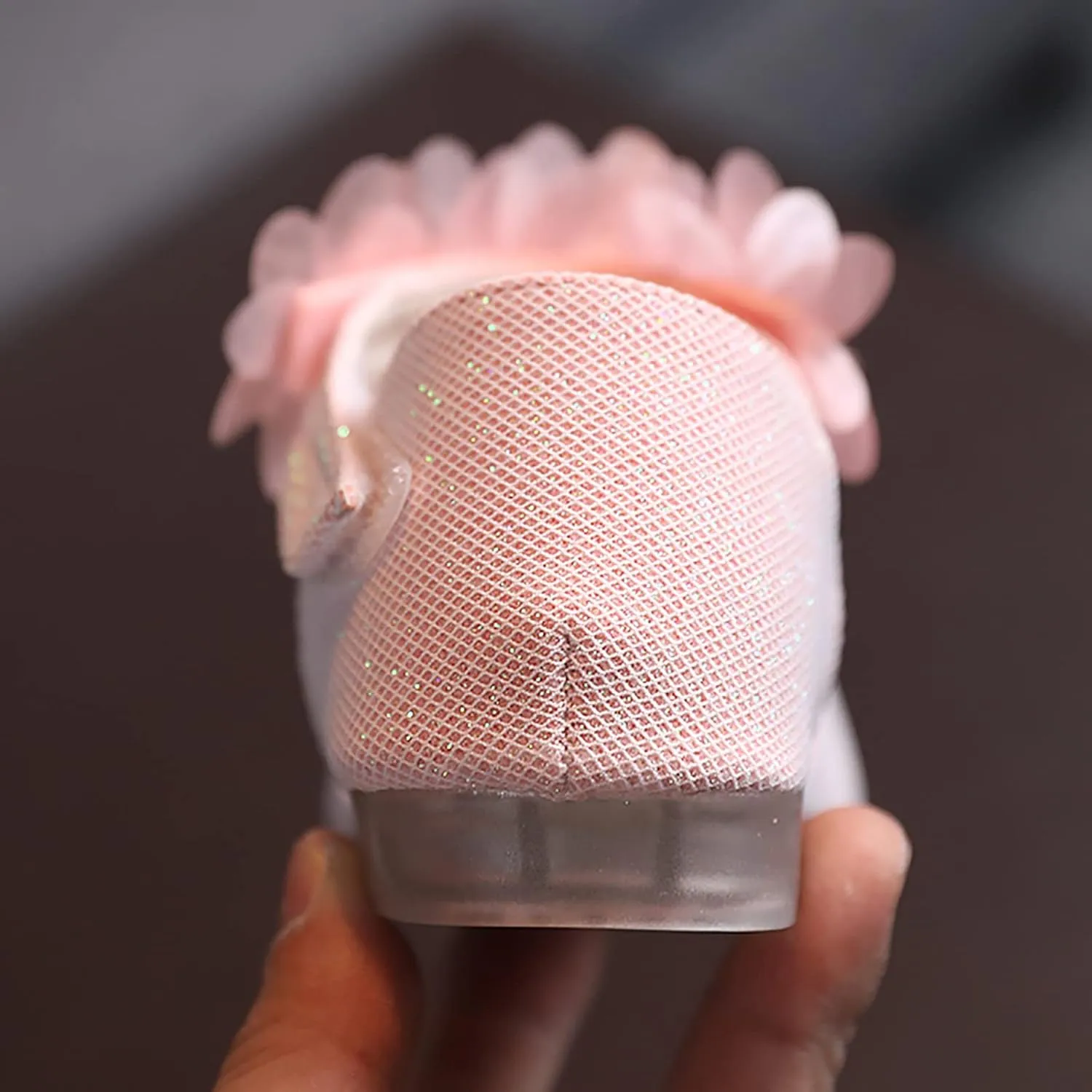 Little Girl Sock Slippers Girls Rhinestone Flower Shoes Low Heel Flower Wedding Party Dress Pump Rubber Kids
