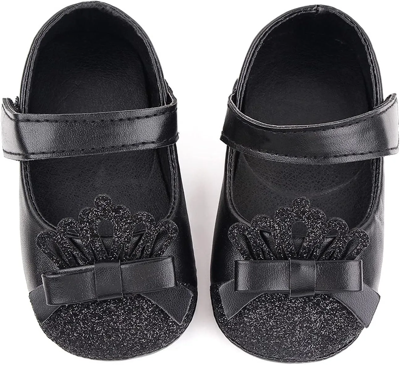 Little Girls Size 8 Shoes Shoe Walking Soft First Leather Girls Crown Shoe Princess Kids Toddler Footwear for Baby Girls