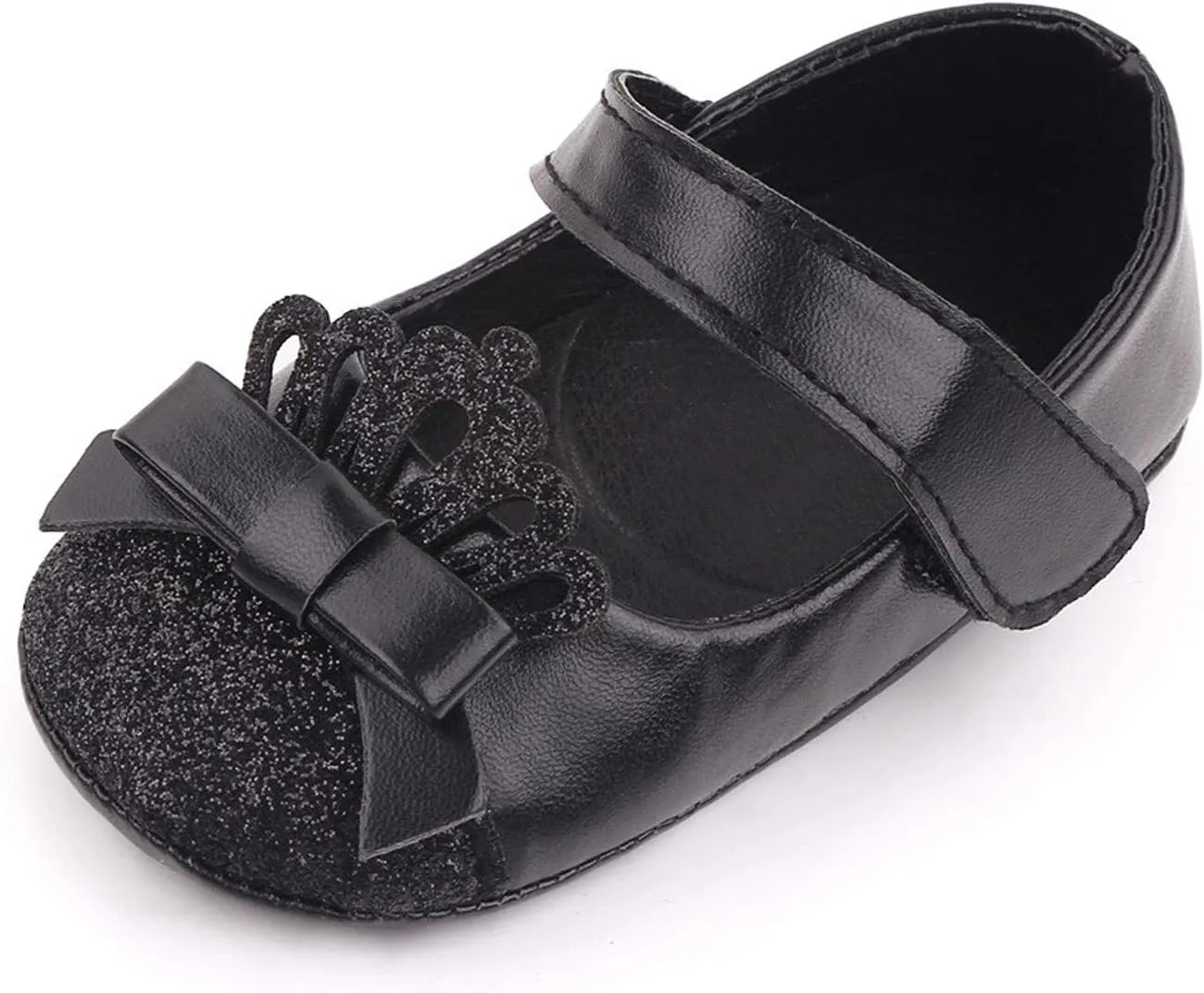 Little Girls Size 8 Shoes Shoe Walking Soft First Leather Girls Crown Shoe Princess Kids Toddler Footwear for Baby Girls