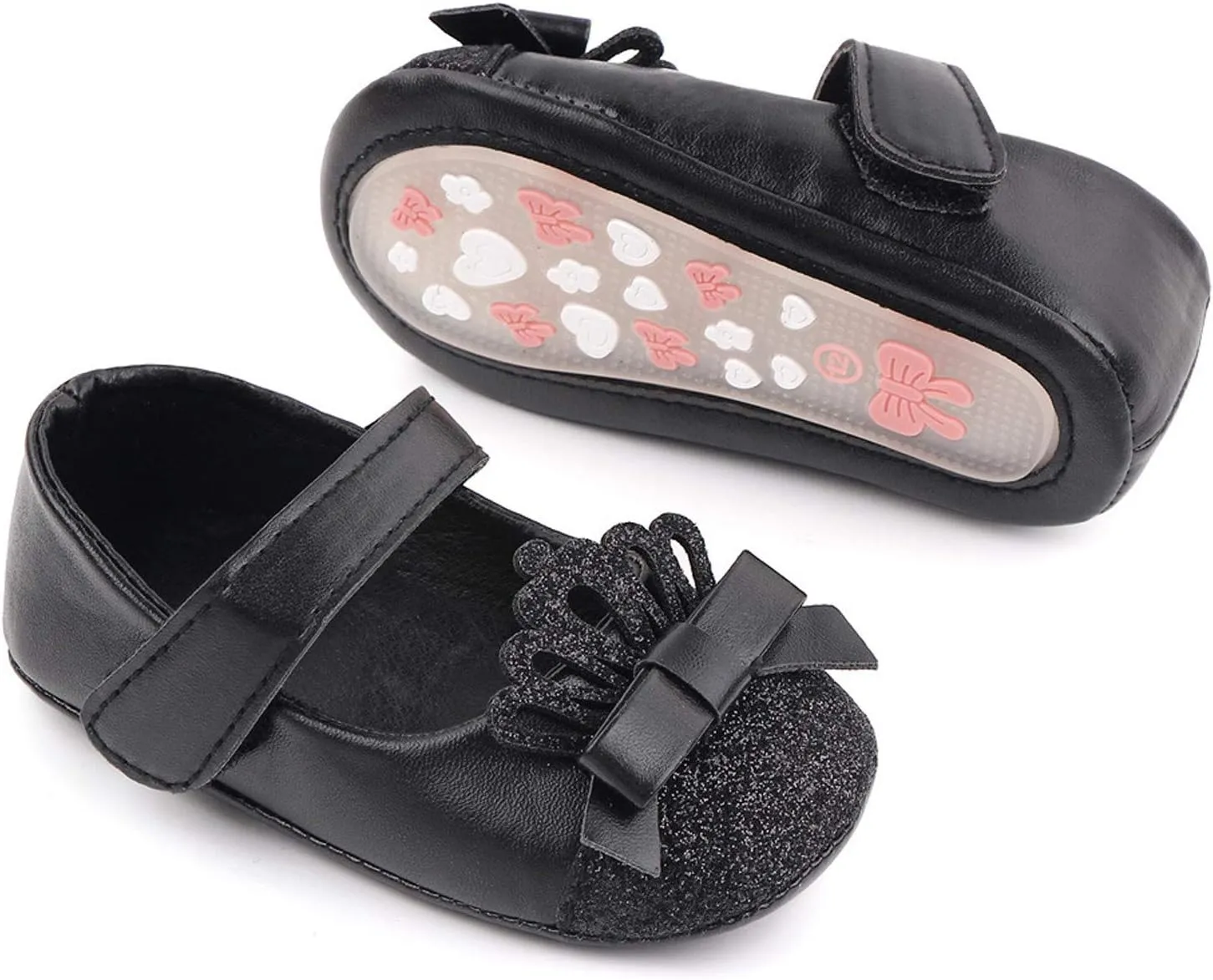 Little Girls Size 8 Shoes Shoe Walking Soft First Leather Girls Crown Shoe Princess Kids Toddler Footwear for Baby Girls