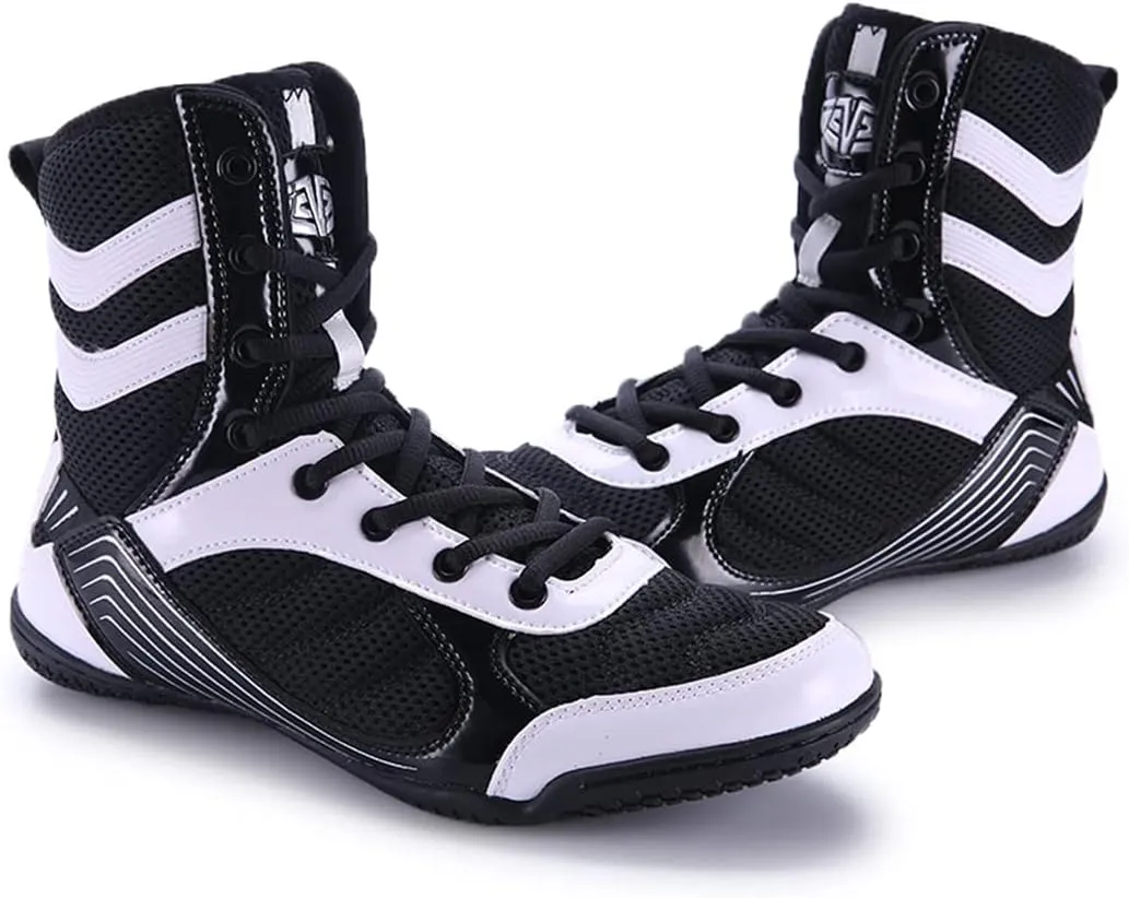 Men's Boxing Footwear, Breathable Wrestling Shoes Teenagers Kickboxing Sparring Boxers Trainers Bodybuilding Boxing Sneaker