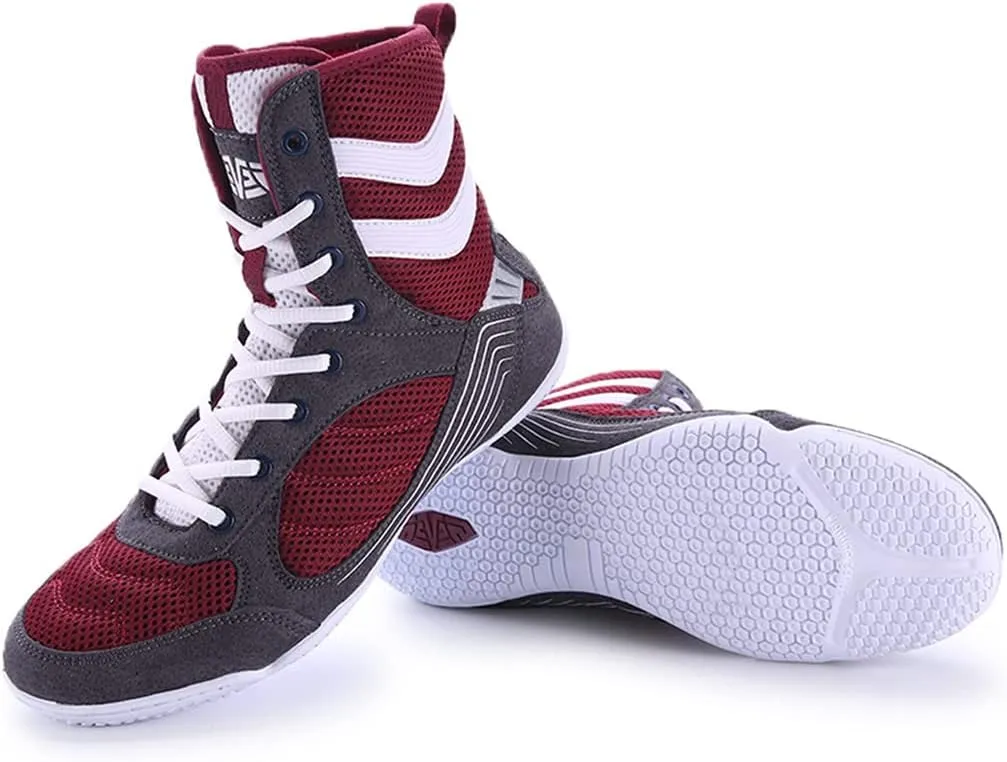 Men's Boxing Footwear, Breathable Wrestling Shoes Teenagers Kickboxing Sparring Boxers Trainers Bodybuilding Boxing Sneaker