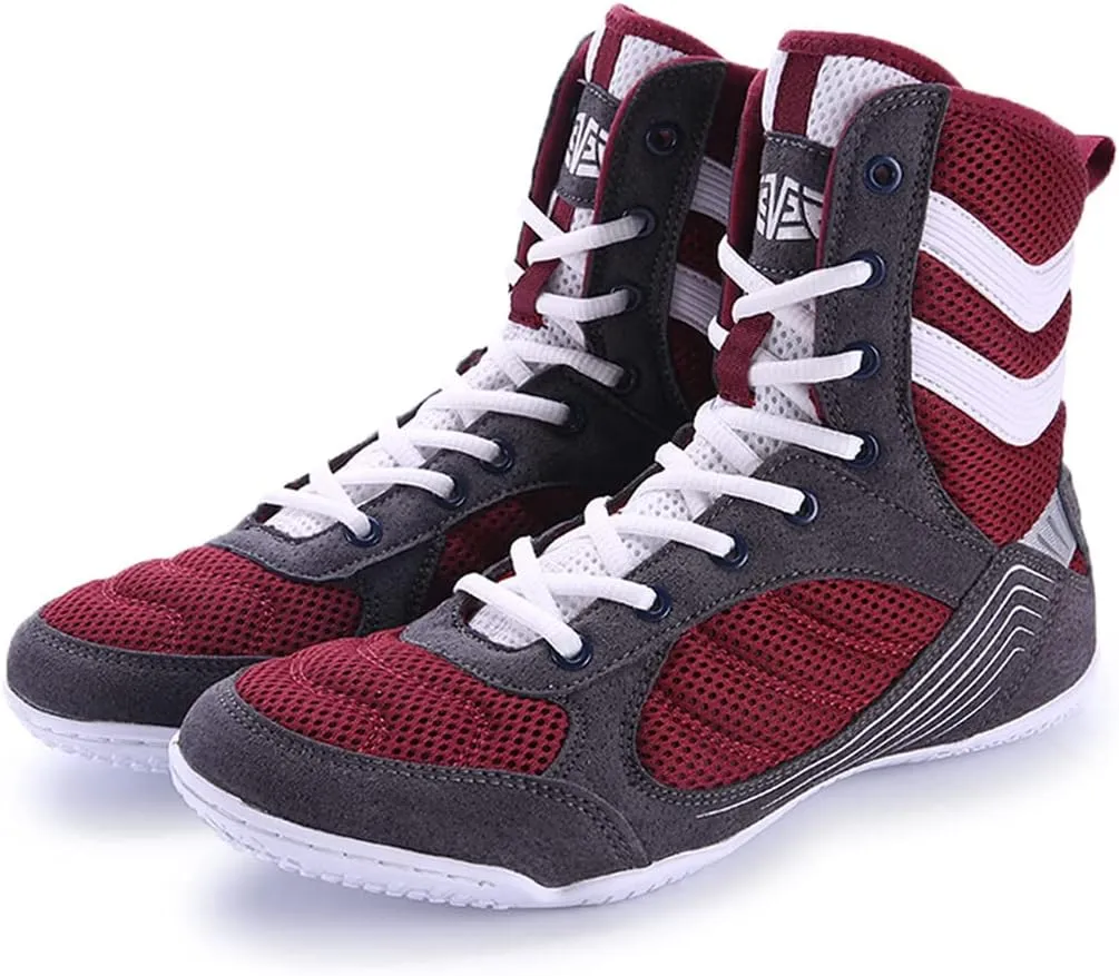 Men's Boxing Footwear, Breathable Wrestling Shoes Teenagers Kickboxing Sparring Boxers Trainers Bodybuilding Boxing Sneaker