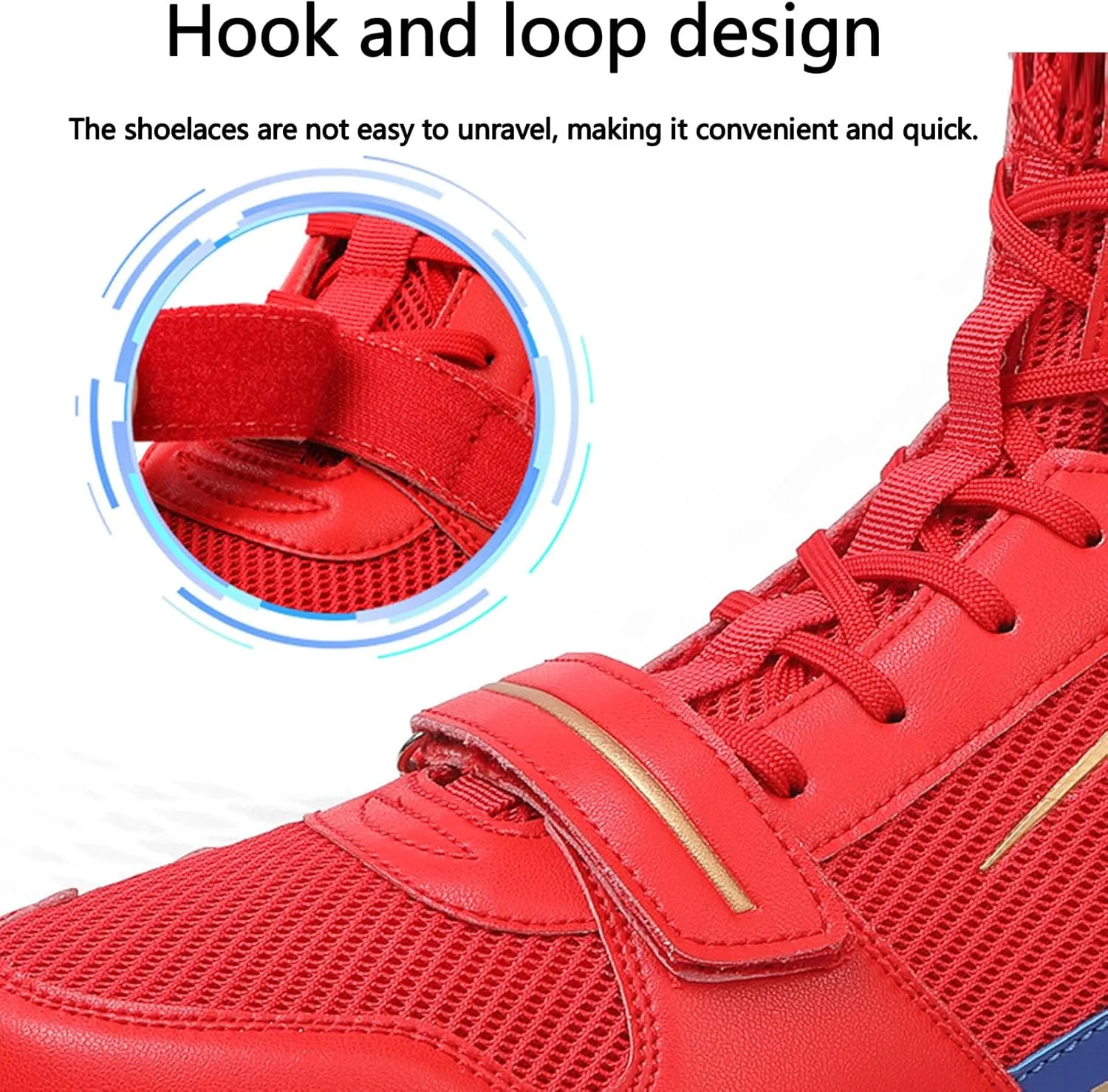 Men's Boxing Shoes Wrestling Fitness Training Non-Slip Rubber Sole Boxing Boots Breathable for Fighting, Powerlifting, Bodybuilding