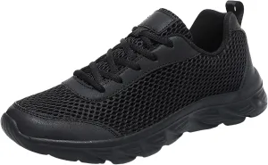 Mens Breathable Lace Up Running Shoes Comfortable Breathable Lightweight Tennis Shoe Non Slip Barefoot Sneaker