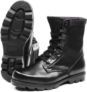 Men's Combat BootsOutdoor Work Walking Safety Training Shoes High-Tops Mountaineering Off-Road Tactical Boots,Black B-37