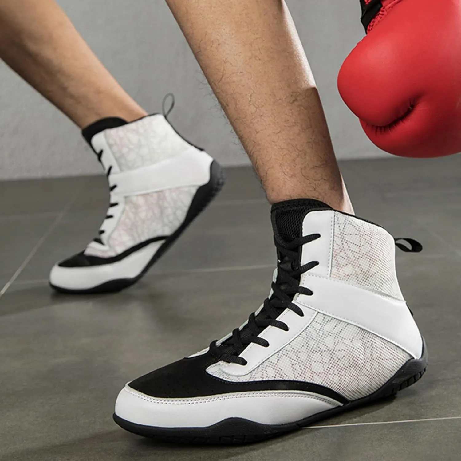 Mens Fashion Boxing Boots Lightweight Breathable Youth Bodybuilding Shoes Non Slip Kickboxing Wrestling Training Shoes