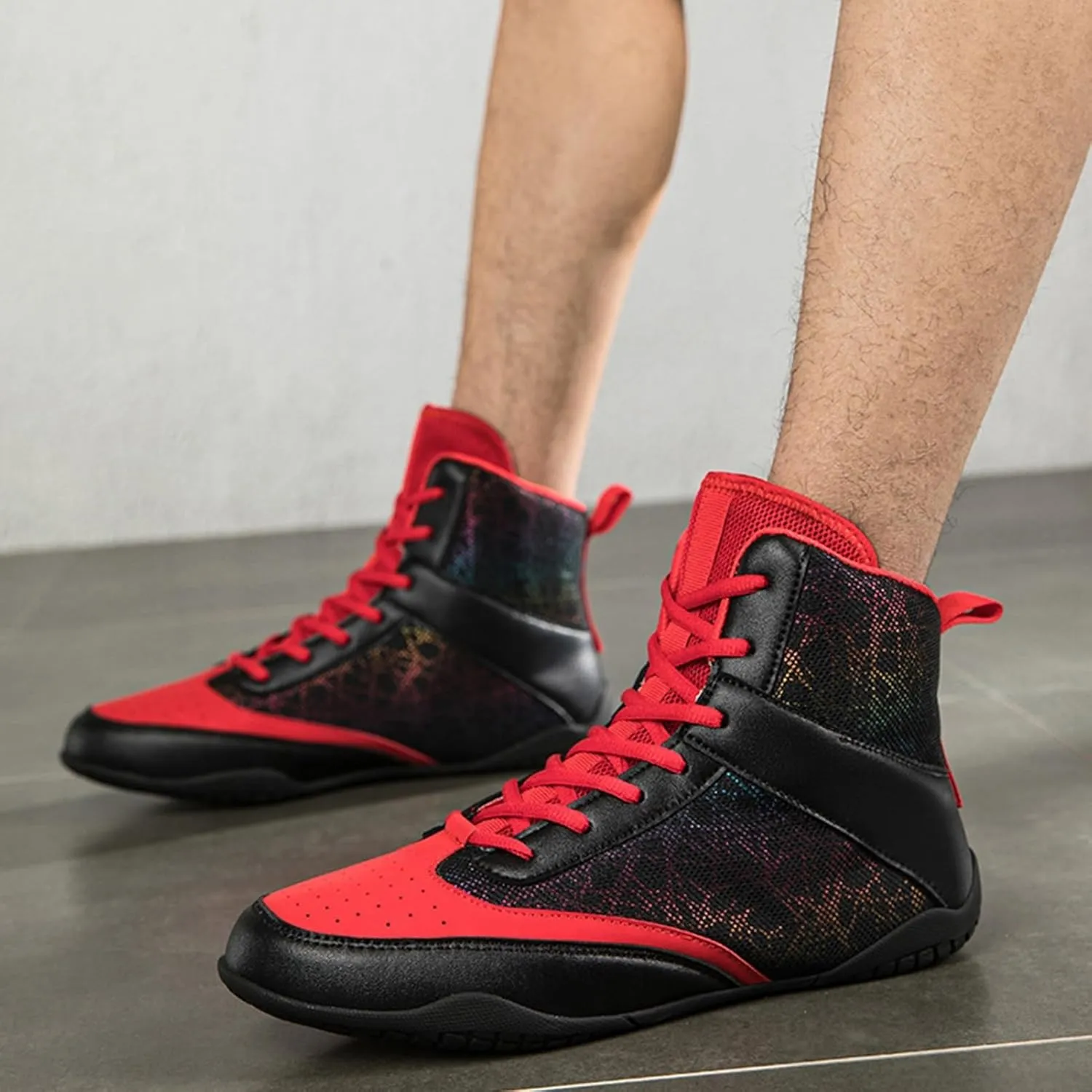 Mens Fashion Boxing Boots Lightweight Breathable Youth Bodybuilding Shoes Non Slip Kickboxing Wrestling Training Shoes