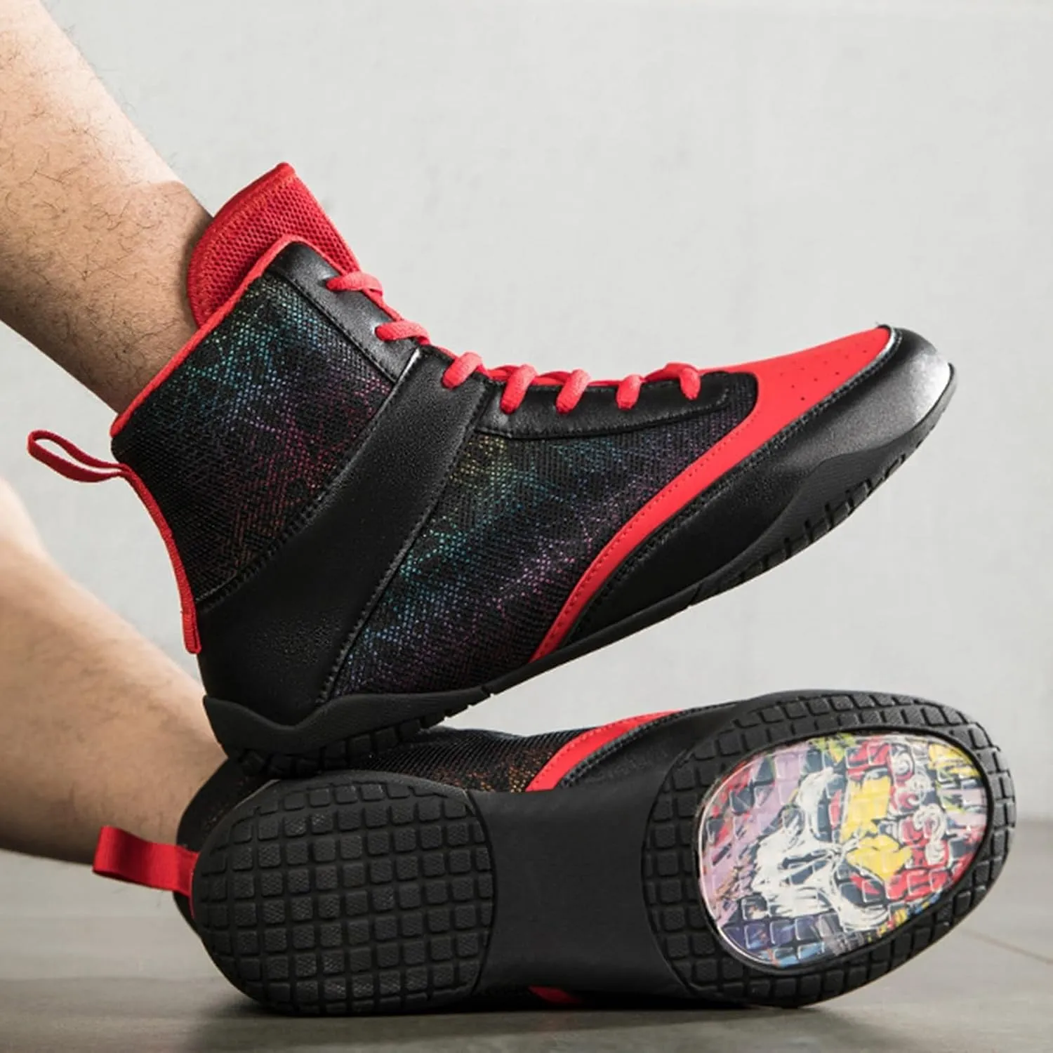 Mens Fashion Boxing Boots Lightweight Breathable Youth Bodybuilding Shoes Non Slip Kickboxing Wrestling Training Shoes