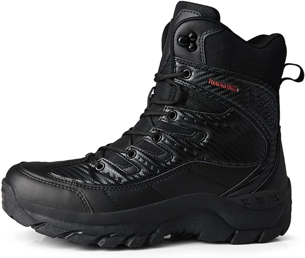 Mens Military Tactical Army Boots Combat Gardener Shoes Durable & Breathable for Jungling Hiking Working Mountaineering Trekking Fishing Camping, Ss35black