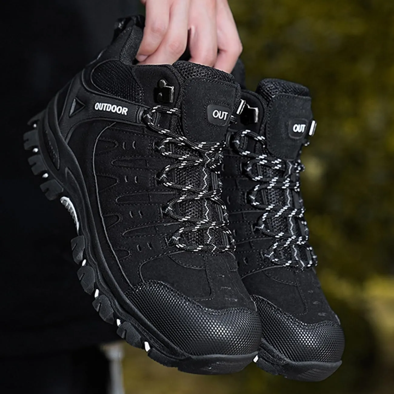 Men's Outdoor Hiking Boots Waterproof Non-Slip Work Boots High Top Trekking Hiking Shoes