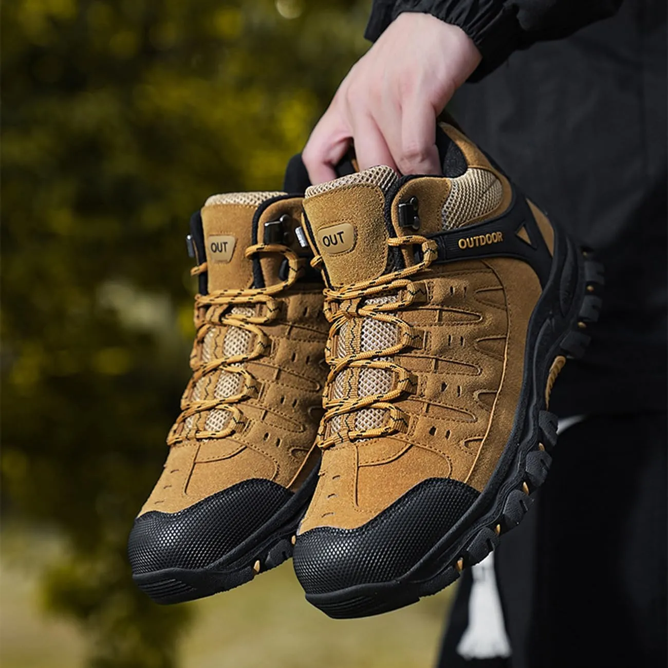 Men's Outdoor Hiking Boots Waterproof Non-Slip Work Boots High Top Trekking Hiking Shoes