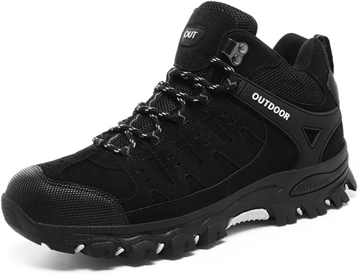 Men's Outdoor Hiking Boots Waterproof Non-Slip Work Boots High Top Trekking Hiking Shoes