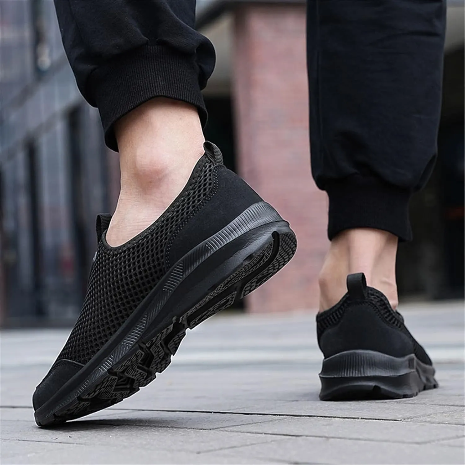 Mens Running Shoes Slip-on Walking Tennis Sneakers Lightweight Breathable Casual Soft Sole Mesh Workout Sports Shoes