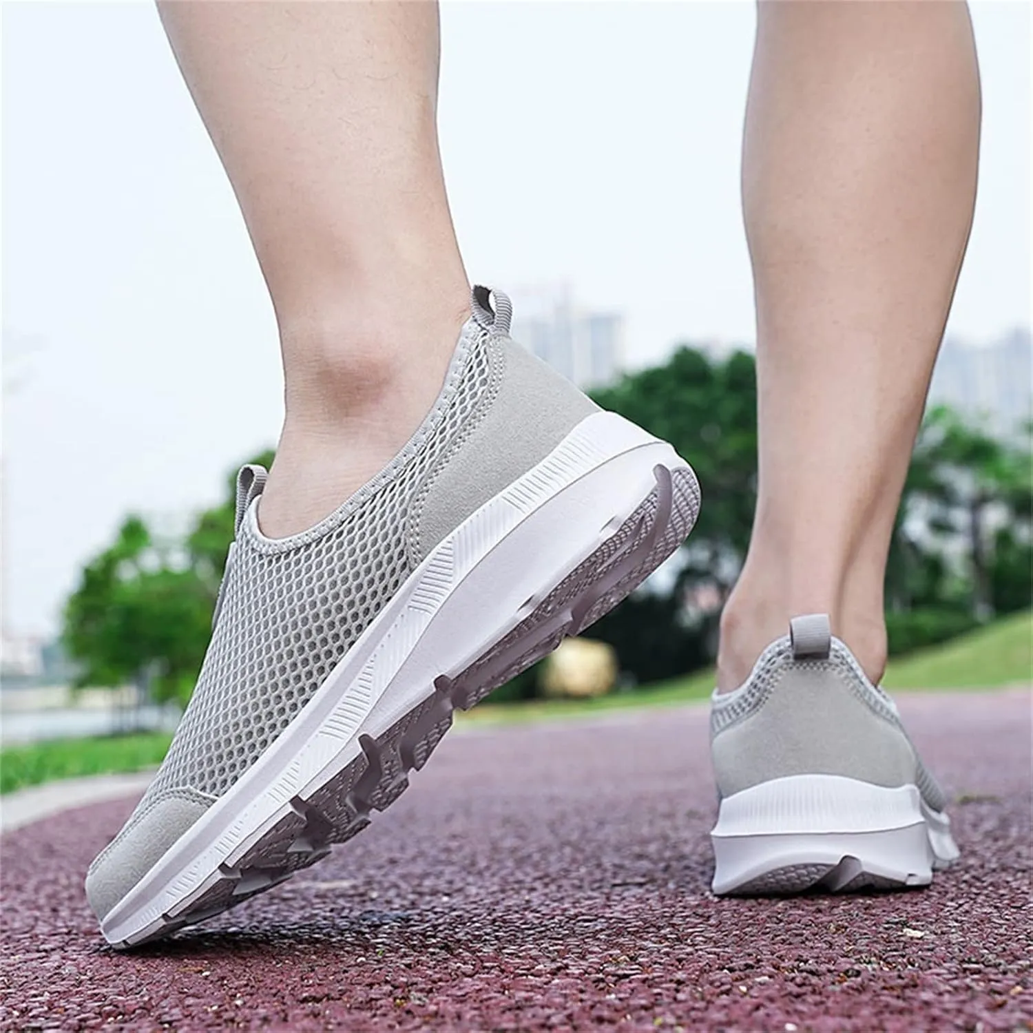 Mens Running Shoes Slip-on Walking Tennis Sneakers Lightweight Breathable Casual Soft Sole Mesh Workout Sports Shoes