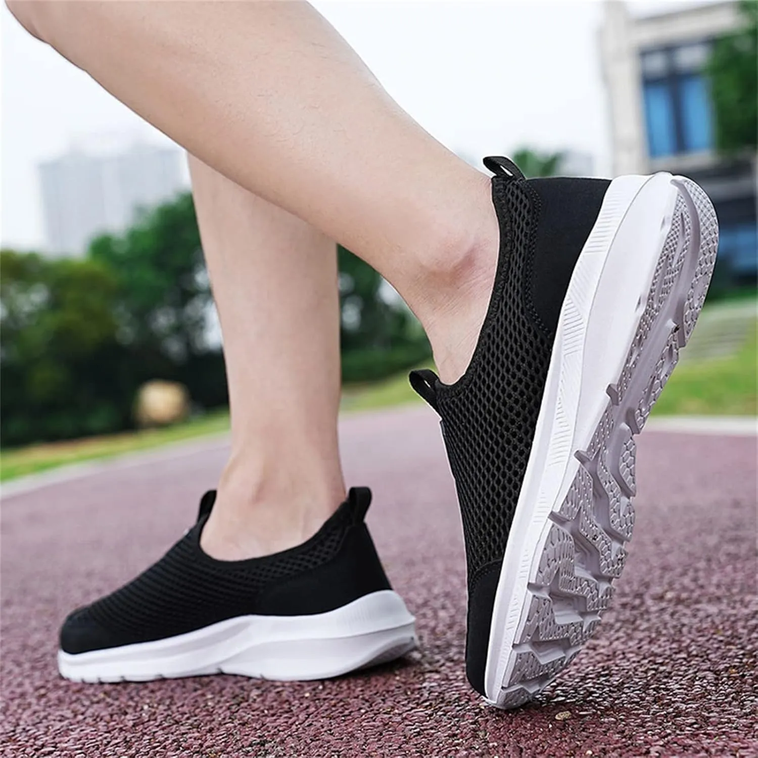 Mens Running Shoes Slip-on Walking Tennis Sneakers Lightweight Breathable Casual Soft Sole Mesh Workout Sports Shoes
