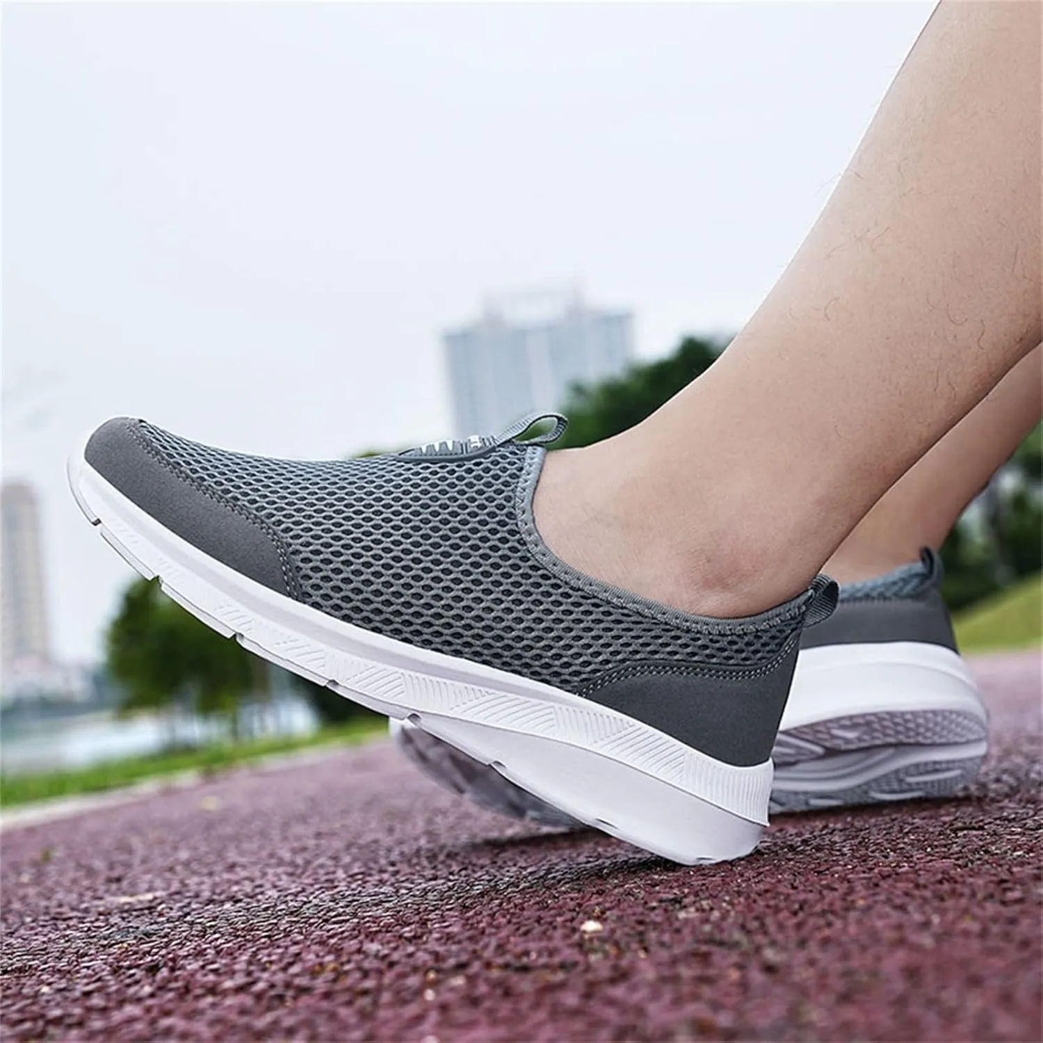 Mens Running Shoes Slip-on Walking Tennis Sneakers Lightweight Breathable Casual Soft Sole Mesh Workout Sports Shoes