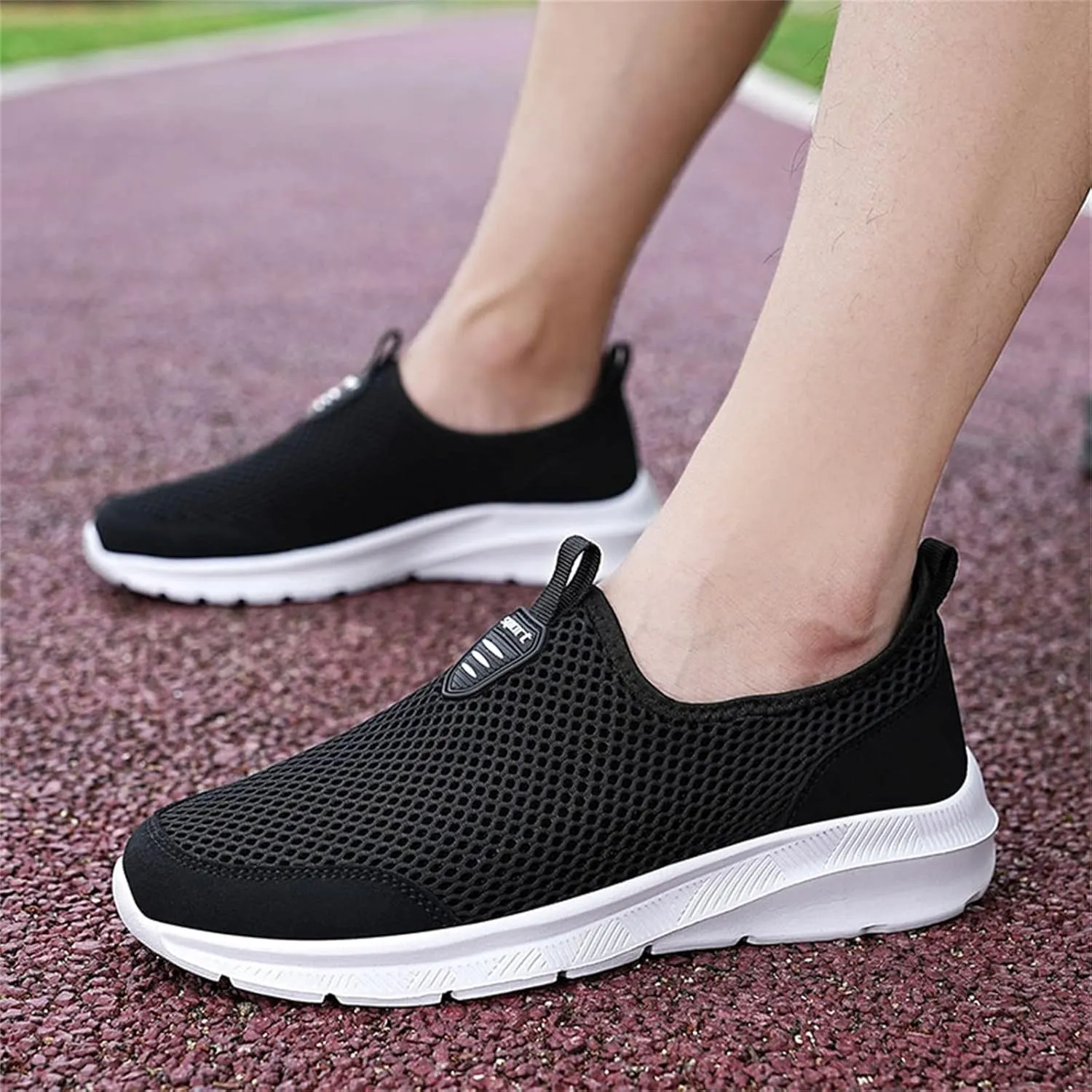 Mens Running Shoes Slip-on Walking Tennis Sneakers Lightweight Breathable Casual Soft Sole Mesh Workout Sports Shoes