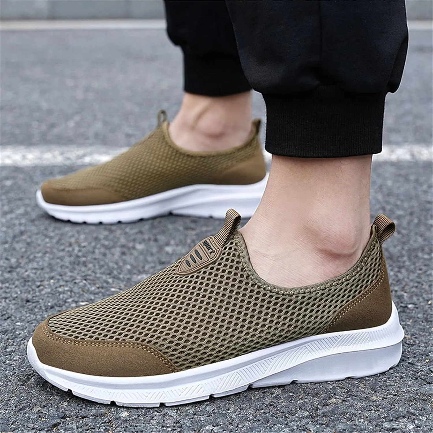 Mens Running Shoes Slip-on Walking Tennis Sneakers Lightweight Breathable Casual Soft Sole Mesh Workout Sports Shoes