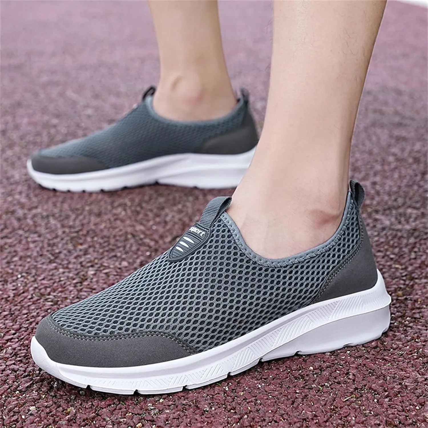 Mens Running Shoes Slip-on Walking Tennis Sneakers Lightweight Breathable Casual Soft Sole Mesh Workout Sports Shoes