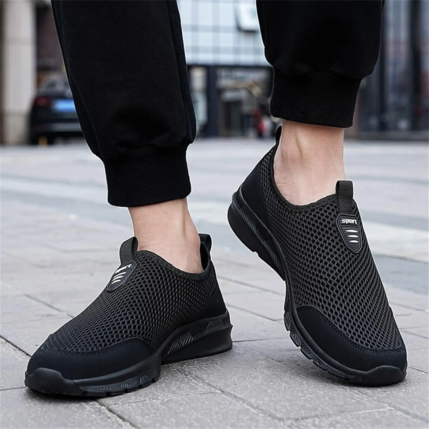 Mens Running Shoes Slip-on Walking Tennis Sneakers Lightweight Breathable Casual Soft Sole Mesh Workout Sports Shoes