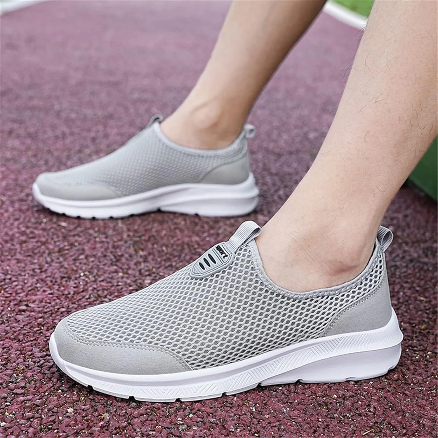 Mens Running Shoes Slip-on Walking Tennis Sneakers Lightweight Breathable Casual Soft Sole Mesh Workout Sports Shoes