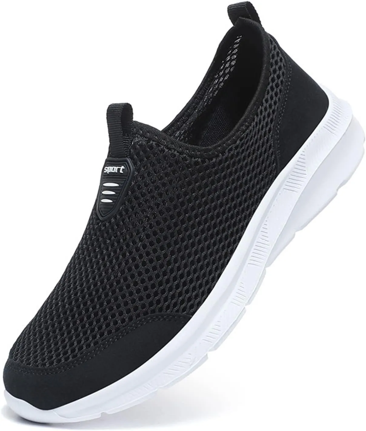 Mens Running Shoes Slip-on Walking Tennis Sneakers Lightweight Breathable Casual Soft Sole Mesh Workout Sports Shoes