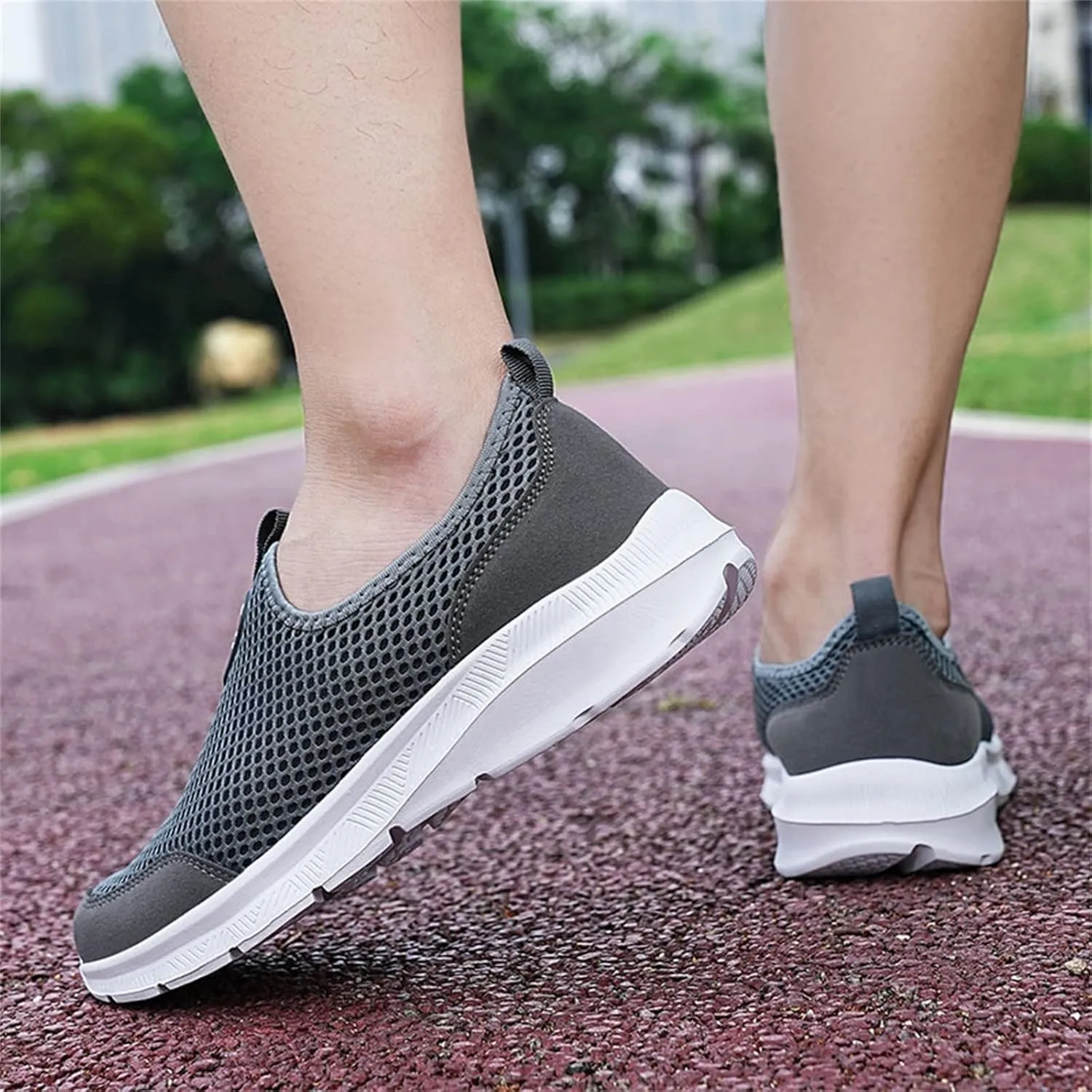Mens Running Shoes Slip-on Walking Tennis Sneakers Lightweight Breathable Casual Soft Sole Mesh Workout Sports Shoes