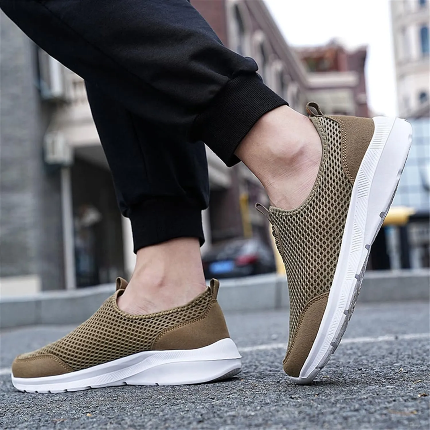 Mens Running Shoes Slip-on Walking Tennis Sneakers Lightweight Breathable Casual Soft Sole Mesh Workout Sports Shoes