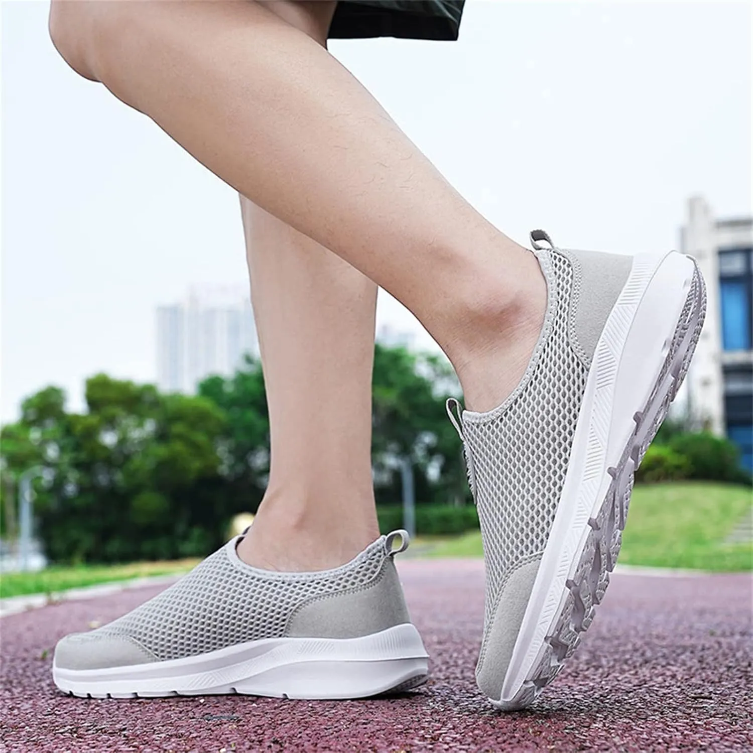 Mens Running Shoes Slip-on Walking Tennis Sneakers Lightweight Breathable Casual Soft Sole Mesh Workout Sports Shoes