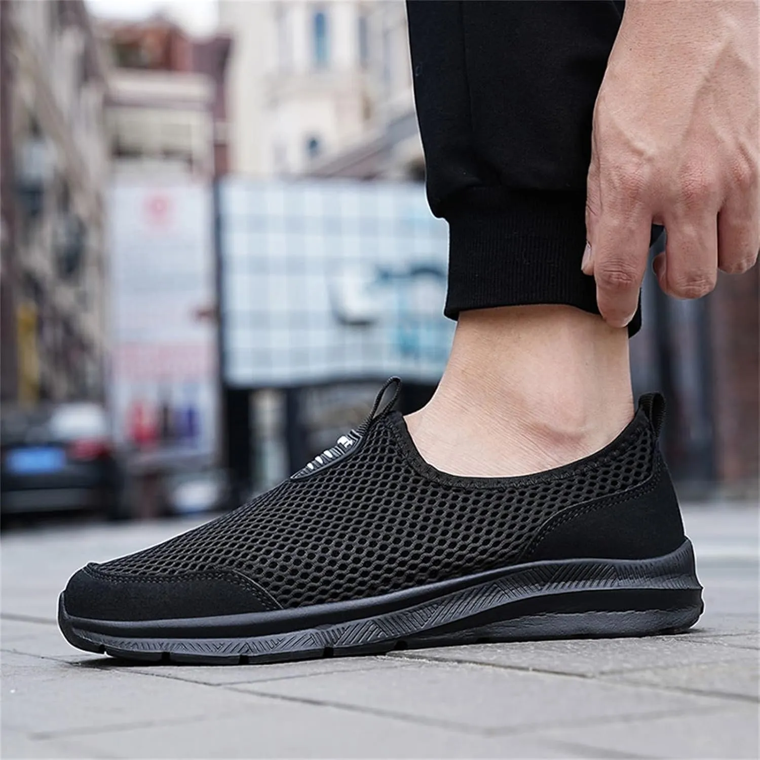 Mens Running Shoes Slip-on Walking Tennis Sneakers Lightweight Breathable Casual Soft Sole Mesh Workout Sports Shoes