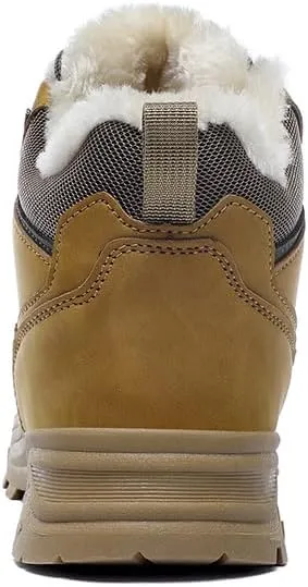 Mens Snow Boots Hiking Non-Slip Waterproof Warm Fur Lined Comfortable Outdoor Shoes