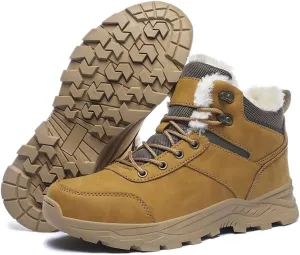 Mens Snow Boots Hiking Non-Slip Waterproof Warm Fur Lined Comfortable Outdoor Shoes