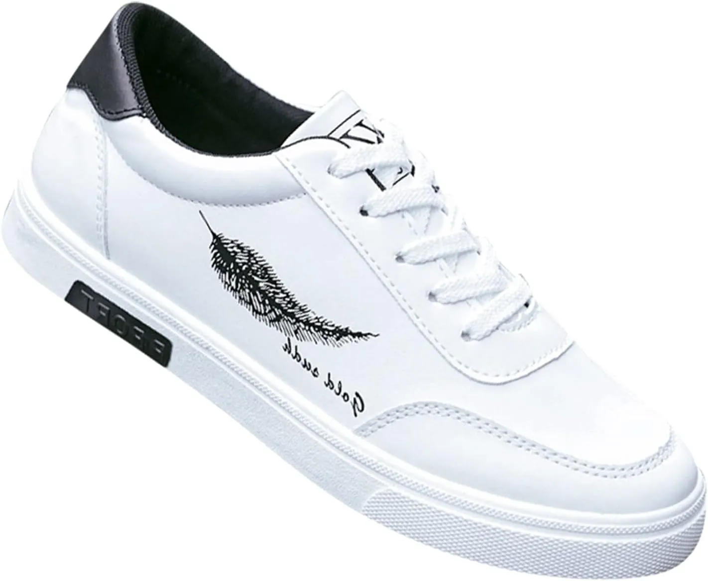 Men's Walking Shoes White Leather Sneakers Men Men's Fashion Sneakers Casual Walking Shoes Pickle Shoes Mens