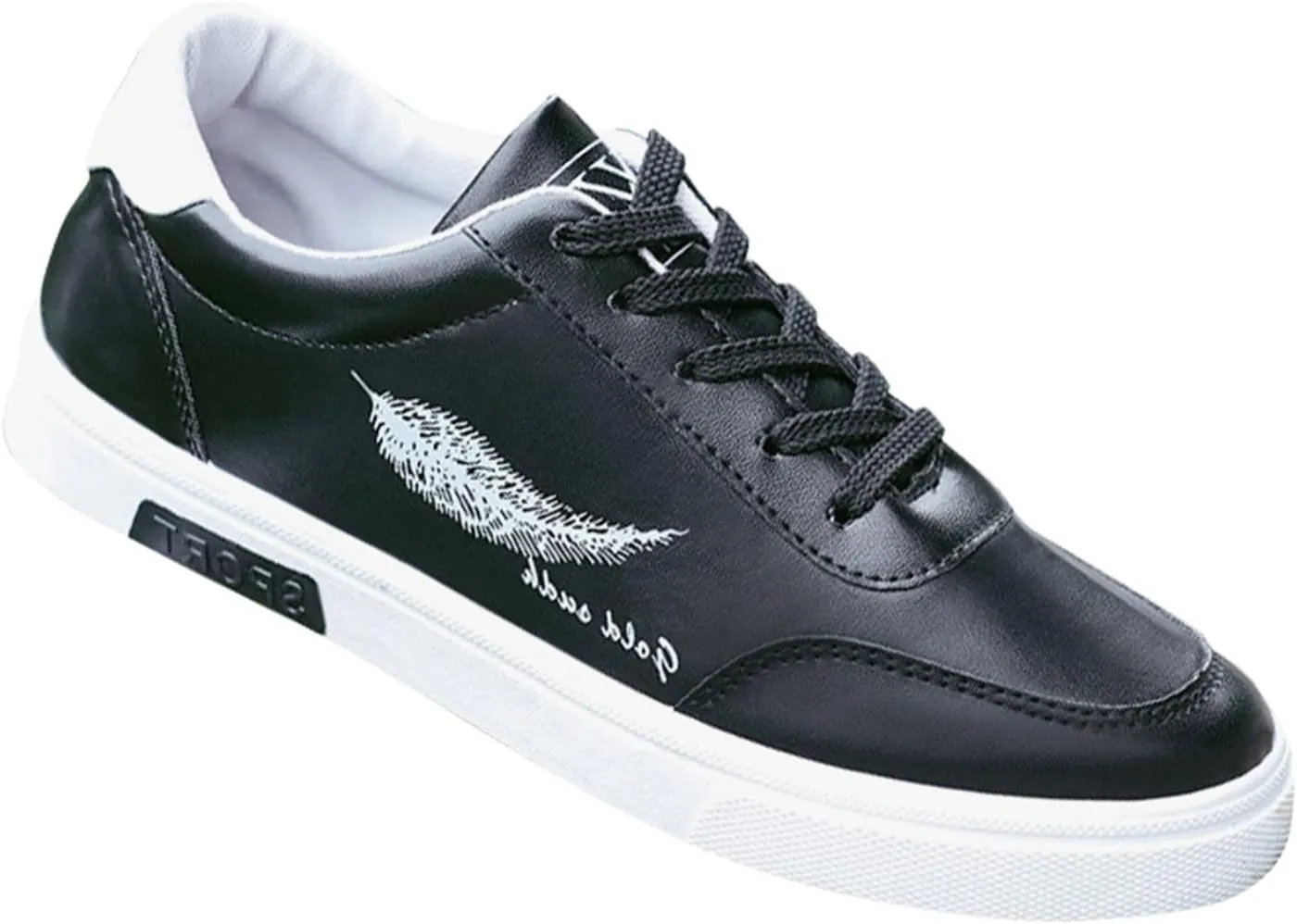 Men's Walking Shoes White Leather Sneakers Men Men's Fashion Sneakers Casual Walking Shoes Pickle Shoes Mens