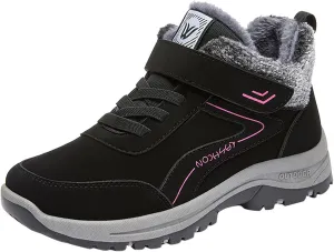 Men's Work Boots Composite Toe Hiking Sneakers Warm Fur Lined Safety Shoes for Women Winter Waterproof Outdoor Shoes Lightweight Anti Slip Hike Grounded Footwear