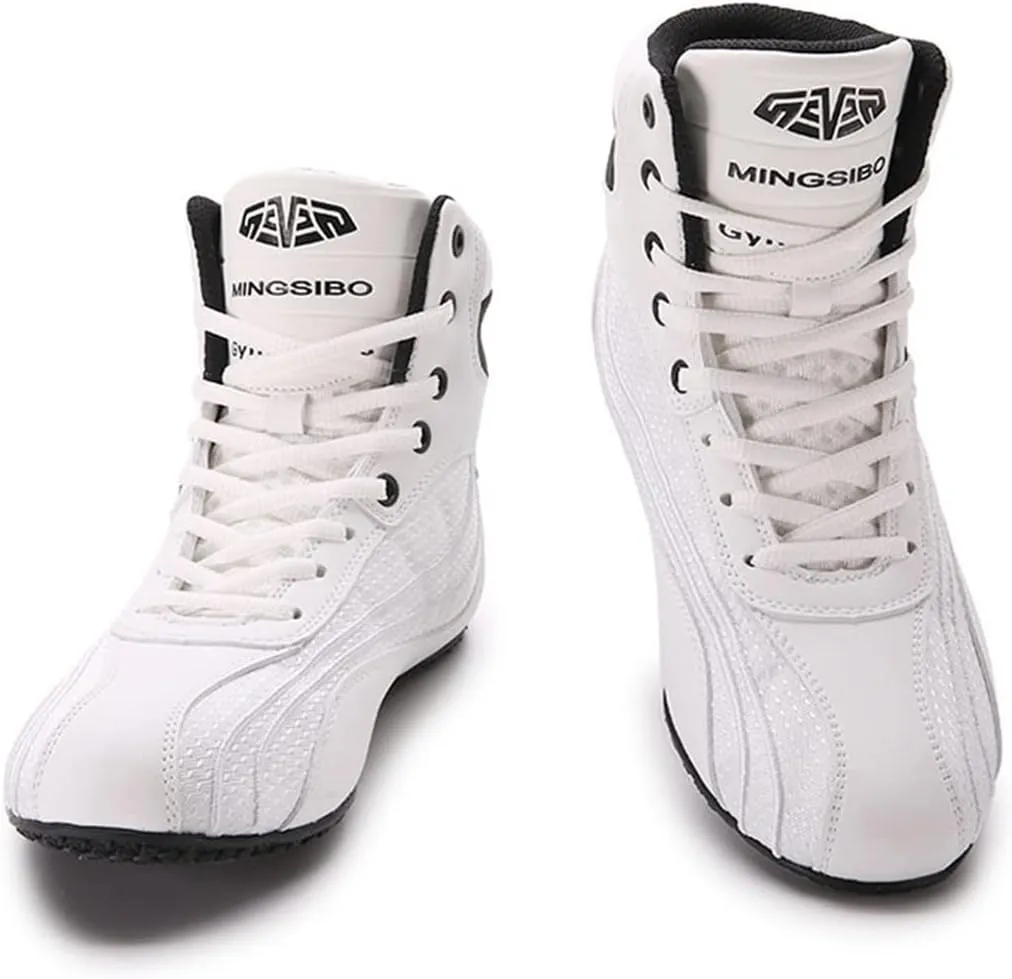 Mens' Wrestling Shoes, Breathable Kickboxing Trainers Durable Lightweight Squat Shoes Non-Slip Bodybuilding Powerlifting Shoes
