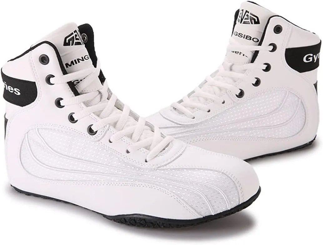 Mens' Wrestling Shoes, Breathable Kickboxing Trainers Durable Lightweight Squat Shoes Non-Slip Bodybuilding Powerlifting Shoes