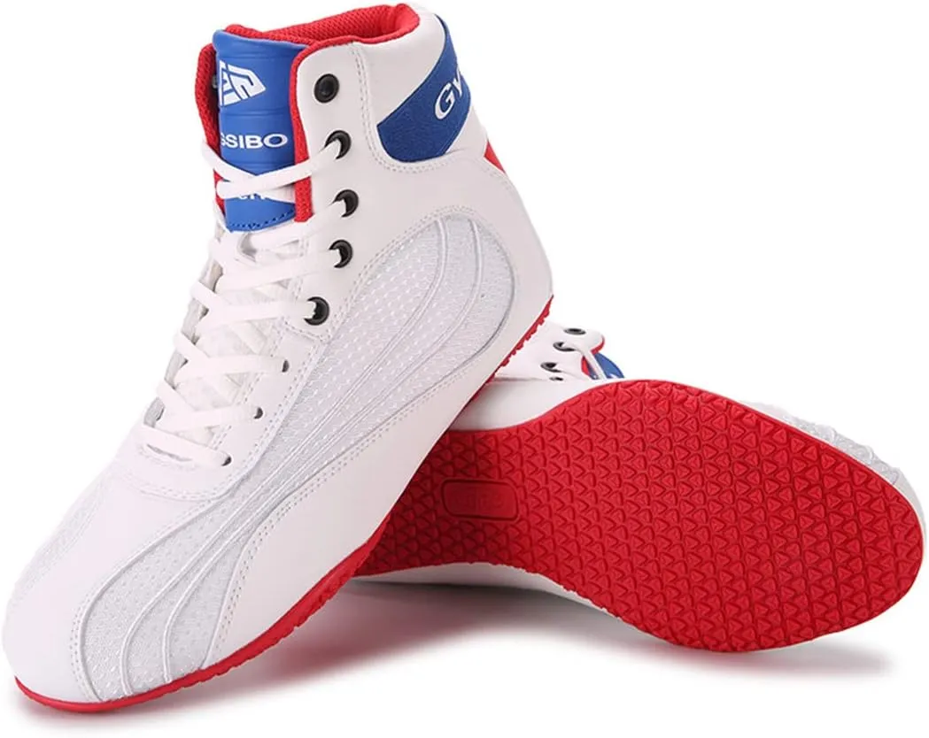 Mens' Wrestling Shoes, Breathable Kickboxing Trainers Durable Lightweight Squat Shoes Non-Slip Bodybuilding Powerlifting Shoes