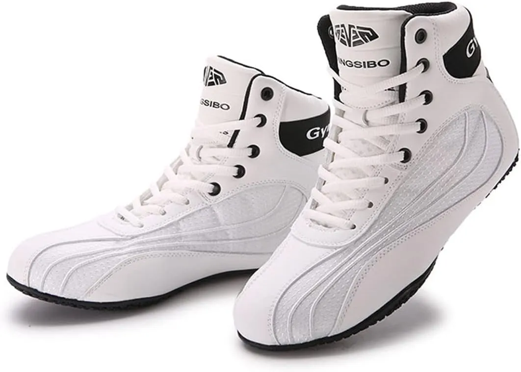 Mens' Wrestling Shoes, Breathable Kickboxing Trainers Durable Lightweight Squat Shoes Non-Slip Bodybuilding Powerlifting Shoes