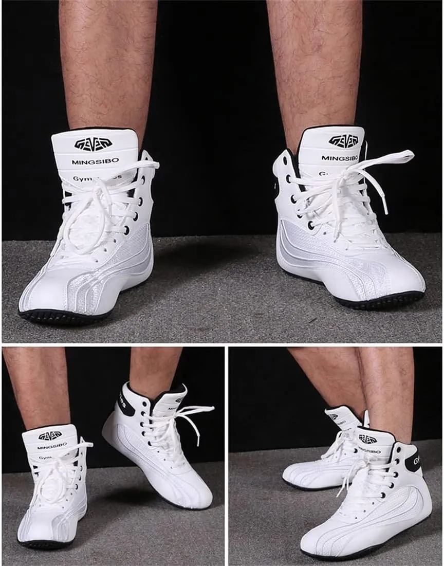 Mens' Wrestling Shoes, Breathable Kickboxing Trainers Durable Lightweight Squat Shoes Non-Slip Bodybuilding Powerlifting Shoes