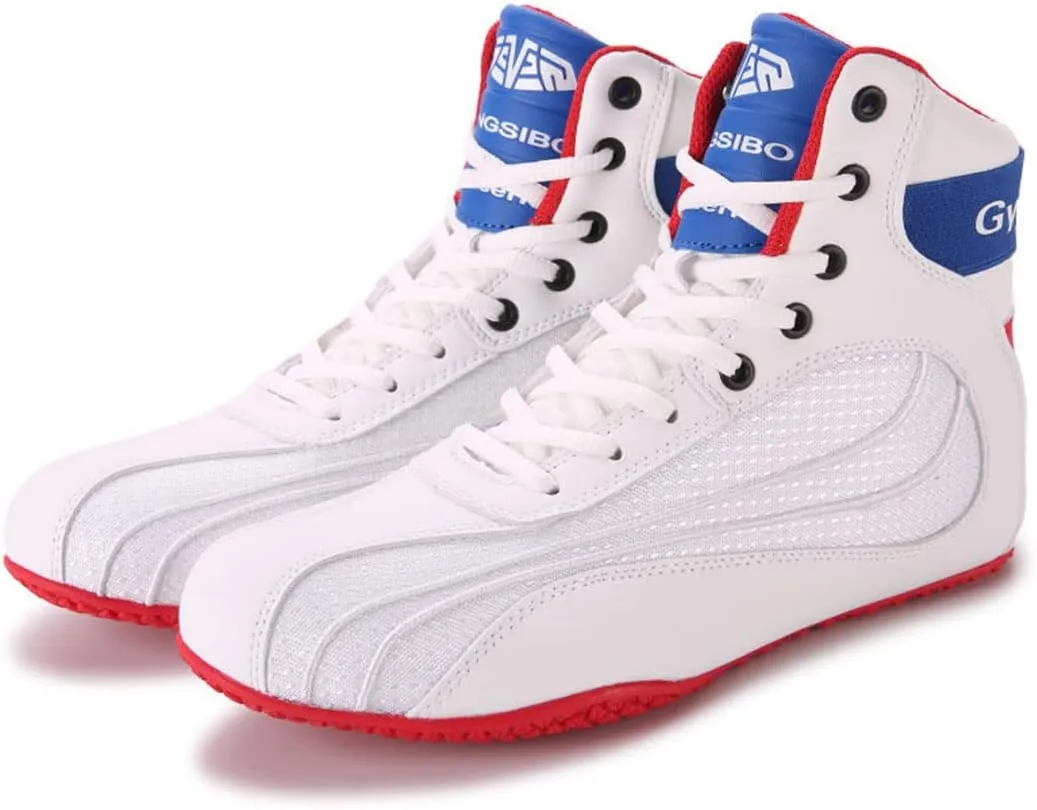 Mens' Wrestling Shoes, Breathable Kickboxing Trainers Durable Lightweight Squat Shoes Non-Slip Bodybuilding Powerlifting Shoes