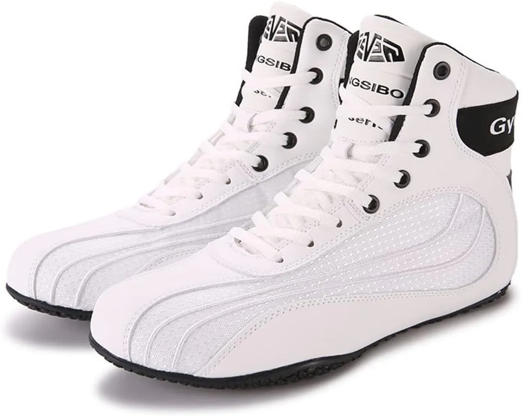 Mens' Wrestling Shoes, Breathable Kickboxing Trainers Durable Lightweight Squat Shoes Non-Slip Bodybuilding Powerlifting Shoes