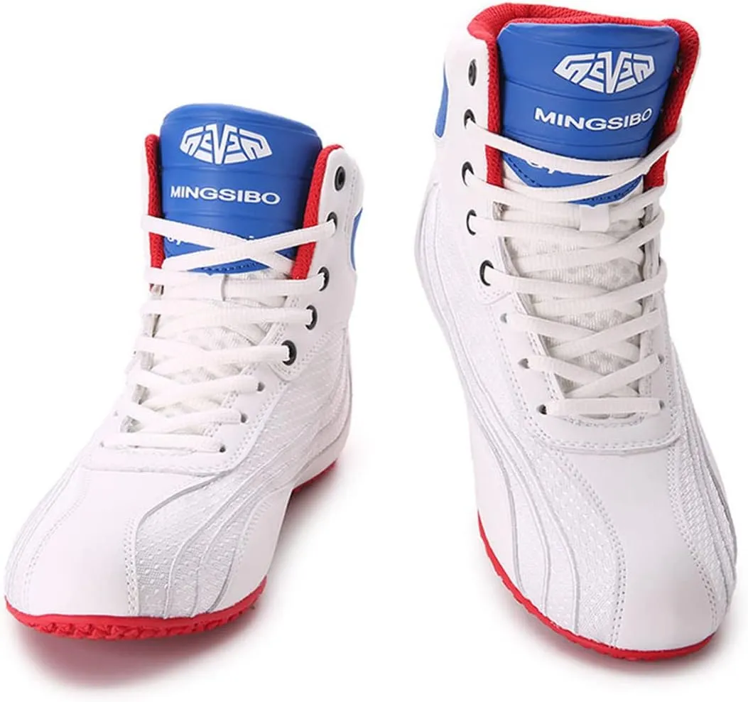 Mens' Wrestling Shoes, Breathable Kickboxing Trainers Durable Lightweight Squat Shoes Non-Slip Bodybuilding Powerlifting Shoes