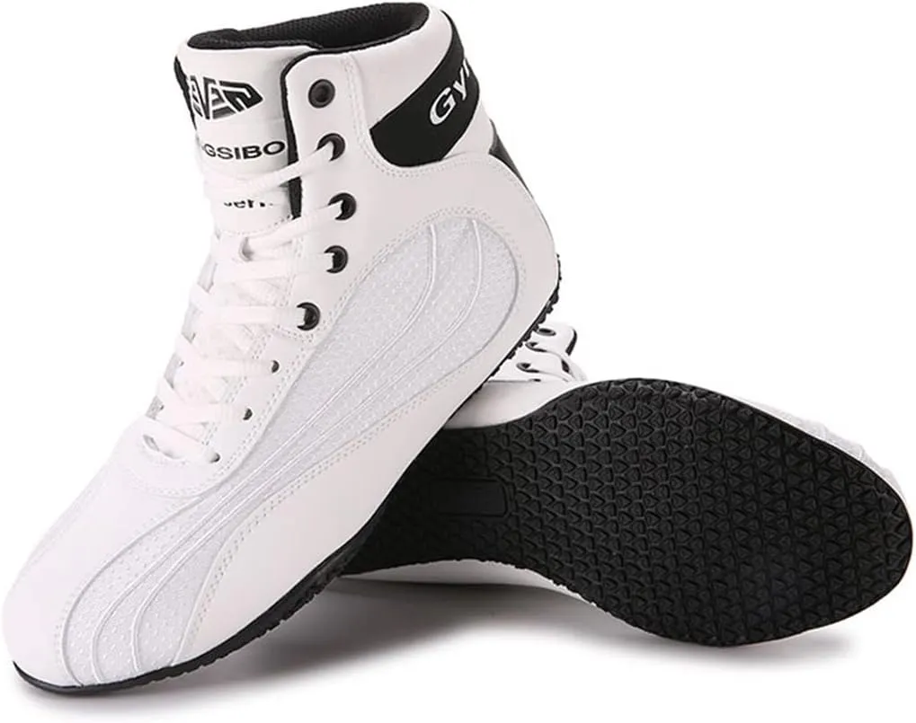 Mens' Wrestling Shoes, Breathable Kickboxing Trainers Durable Lightweight Squat Shoes Non-Slip Bodybuilding Powerlifting Shoes
