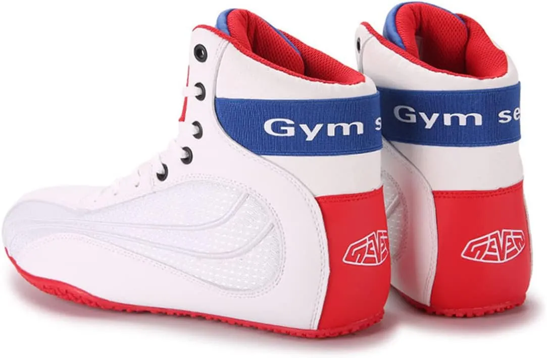 Mens' Wrestling Shoes, Breathable Kickboxing Trainers Durable Lightweight Squat Shoes Non-Slip Bodybuilding Powerlifting Shoes