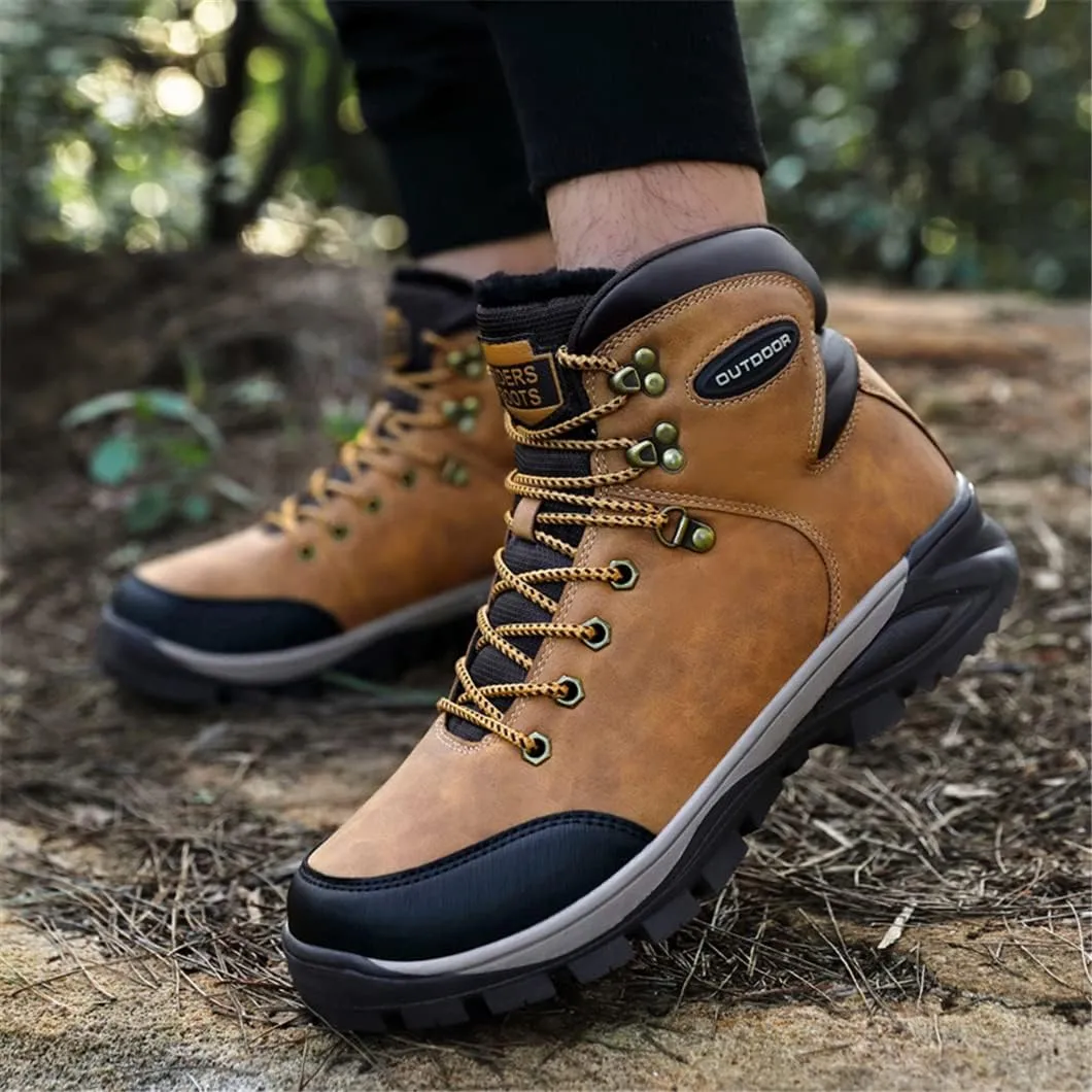 Military Snow Boots Men Hunting Trekking Camping Mountaineering Winter Work Shoes Leather Ankle Boots