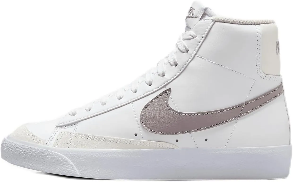 Nike Blazer Mid '77 Big Kids' Shoes (DA4086-121, White/Phantom/Light Violet Ore) Size 5