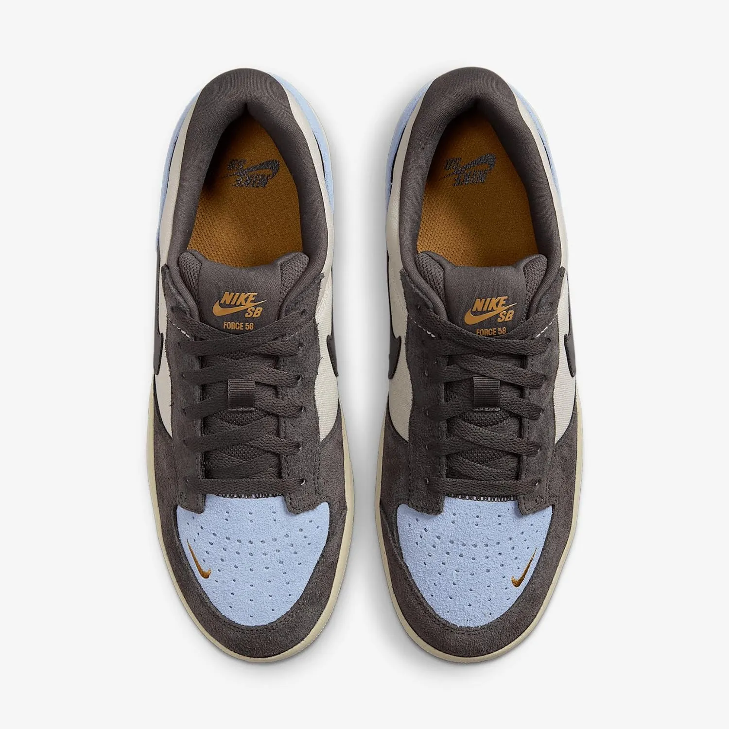 Nike SB Force 58 Skate Shoes (DV5477-102, Light Orewood Brown/Psychic Blue/Flax/Medium Ash)